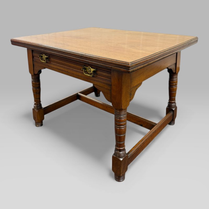 Antique Victorian Walnut Arts and Crafts Coffee Table - Image 3