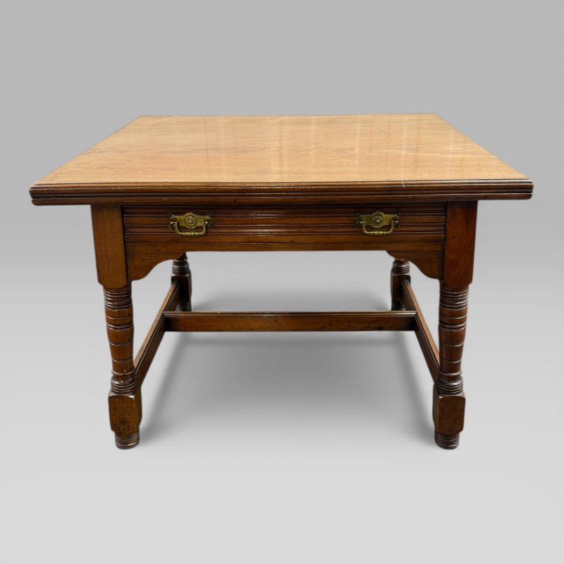 Antique Victorian Walnut Arts and Crafts Coffee Table - Image 6