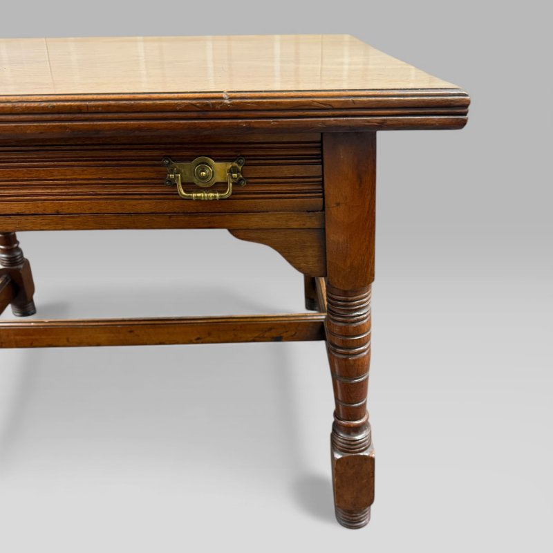 Antique Victorian Walnut Arts and Crafts Coffee Table - Image 5