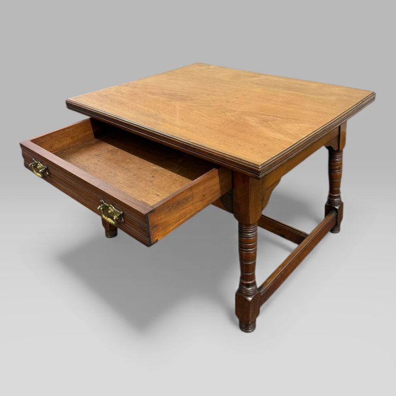 Antique Victorian Walnut Arts and Crafts Coffee Table - Image 10