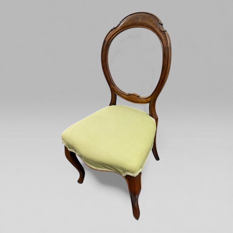 Pair of Antique Victorian Walnut Balloon Back Chairs - Image 4