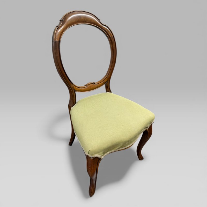 Pair of Antique Victorian Walnut Balloon Back Chairs - Image 6