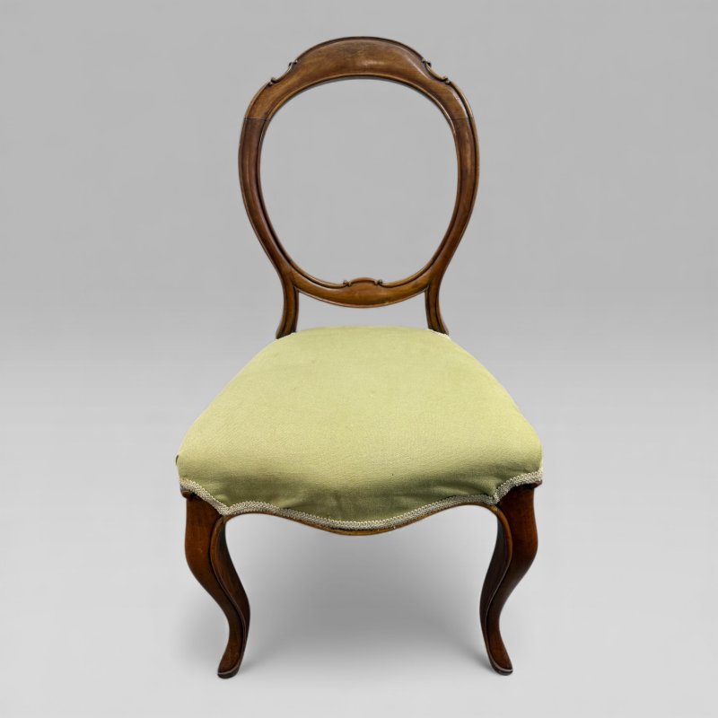 Pair of Antique Victorian Walnut Balloon Back Chairs - Image 5