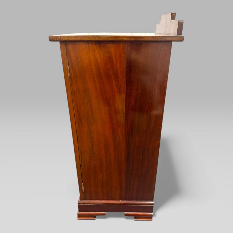 Antique Mahogany Bedside Cabinet / Pot Cupboard with Ogee Feet - Image 6