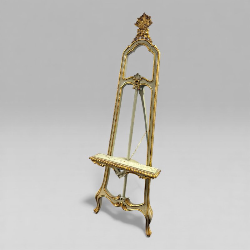 Antique Victorian Painted and Gilt Louis XV Style Artist’s Easel, Film Prop - Image 2