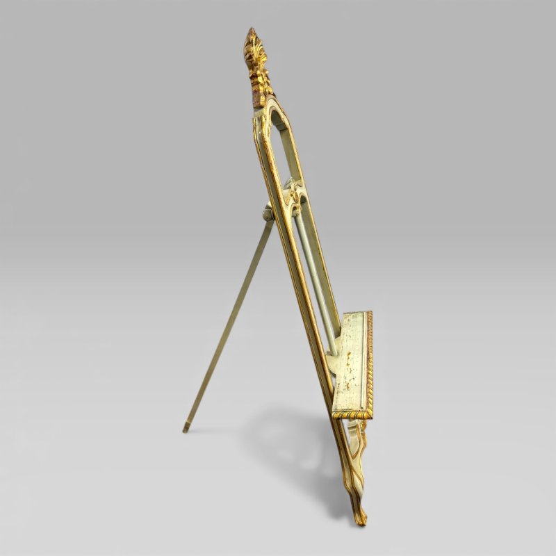 Antique Victorian Painted and Gilt Louis XV Style Artist’s Easel, Film Prop - Image 3