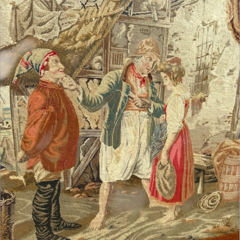 Antique English Victorian Rosewood & Needlework Cheval Fire Screen - Image 11