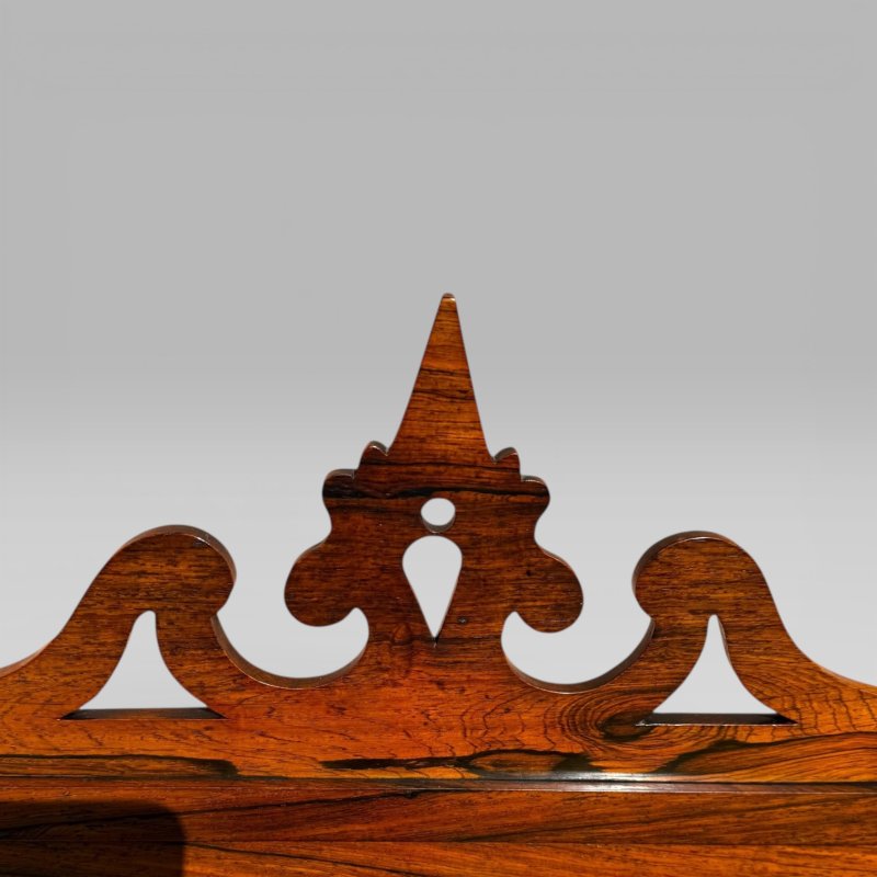 Antique English Victorian Rosewood & Needlework Cheval Fire Screen - Image 6