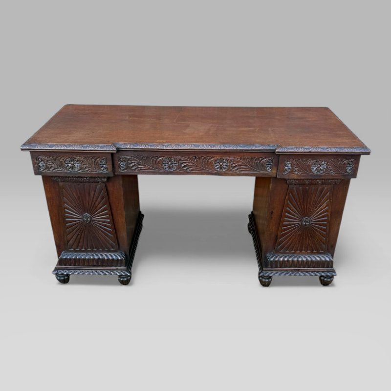 Antique Regency/William IV Anglo-Indian Padouk Carved Sideboard or Desk