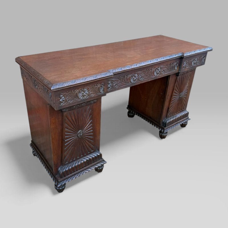 Antique Regency/William IV Anglo-Indian Padouk Carved Sideboard or Desk - Image 3