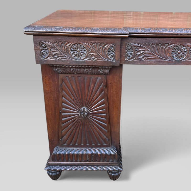 Antique Regency/William IV Anglo-Indian Padouk Carved Sideboard or Desk - Image 14