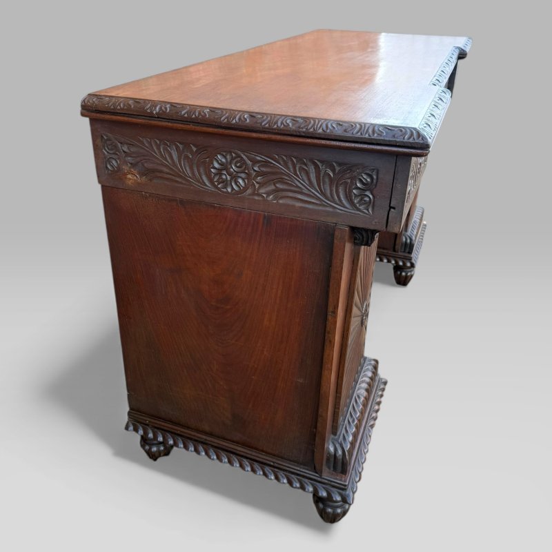 Antique Regency/William IV Anglo-Indian Padouk Carved Sideboard or Desk - Image 7