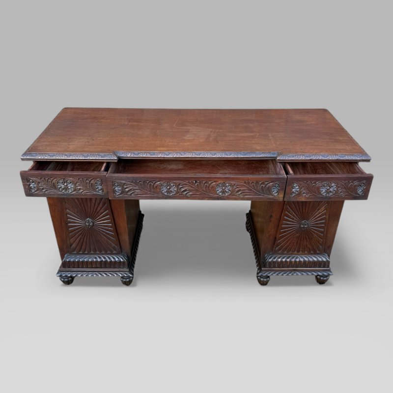 Antique Regency/William IV Anglo-Indian Padouk Carved Sideboard or Desk - Image 12