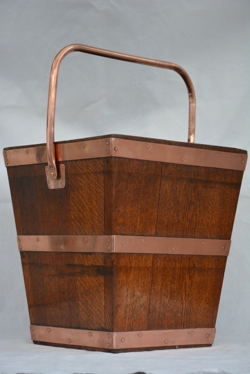 Victorian Solid Oak Coal Bucket Peat Bucket In Oak C1870s - Image 9