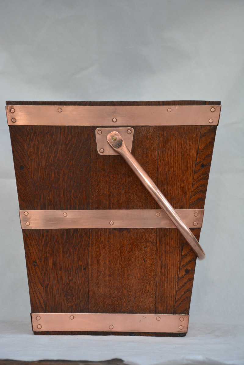 Victorian Solid Oak Coal Bucket Peat Bucket In Oak C1870s - Image 8