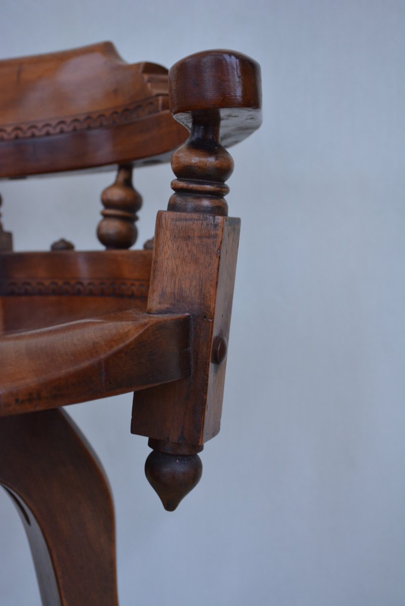 Aesthetic Movement Walnut Swivelling Office Chair - Image 6