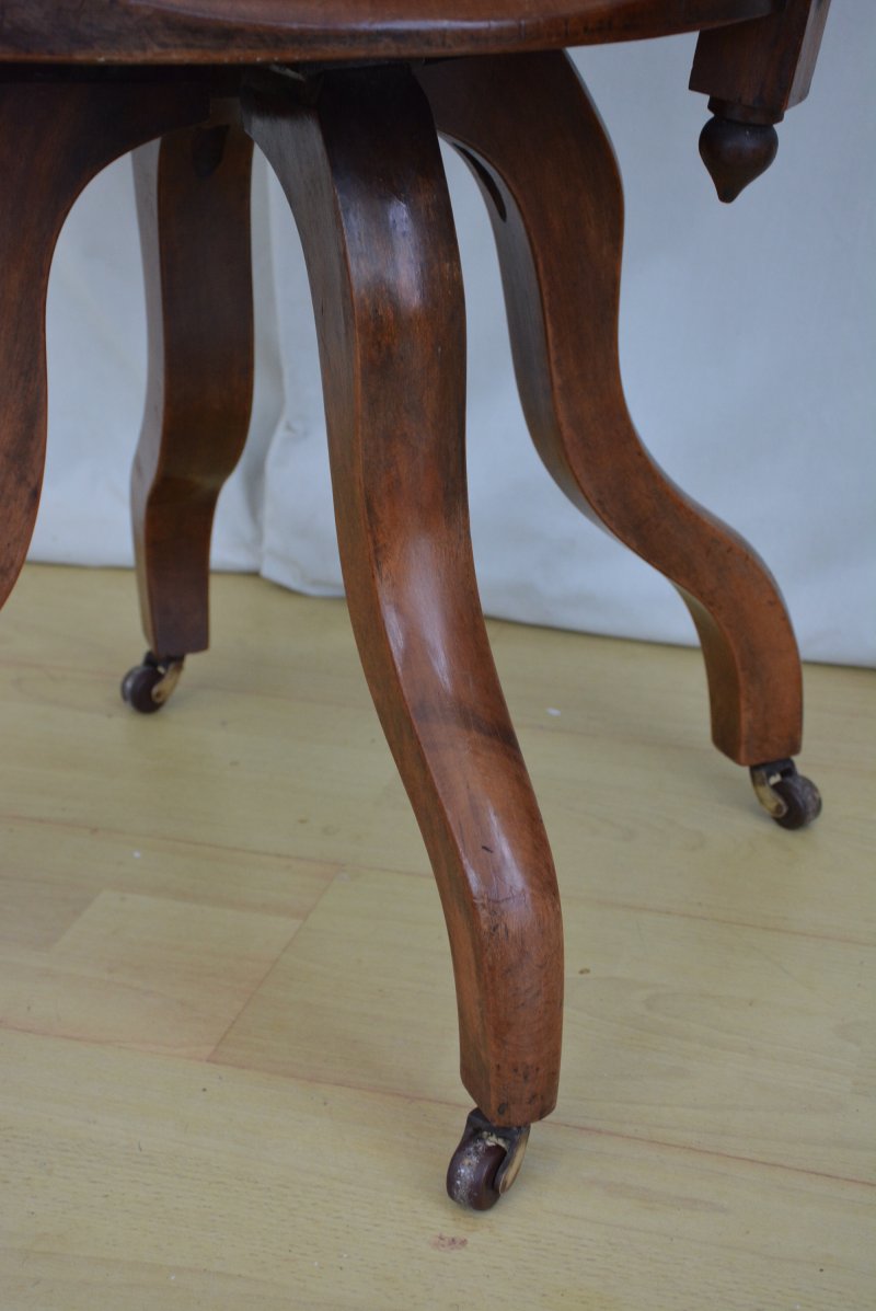 Aesthetic Movement Walnut Swivelling Office Chair - Image 8