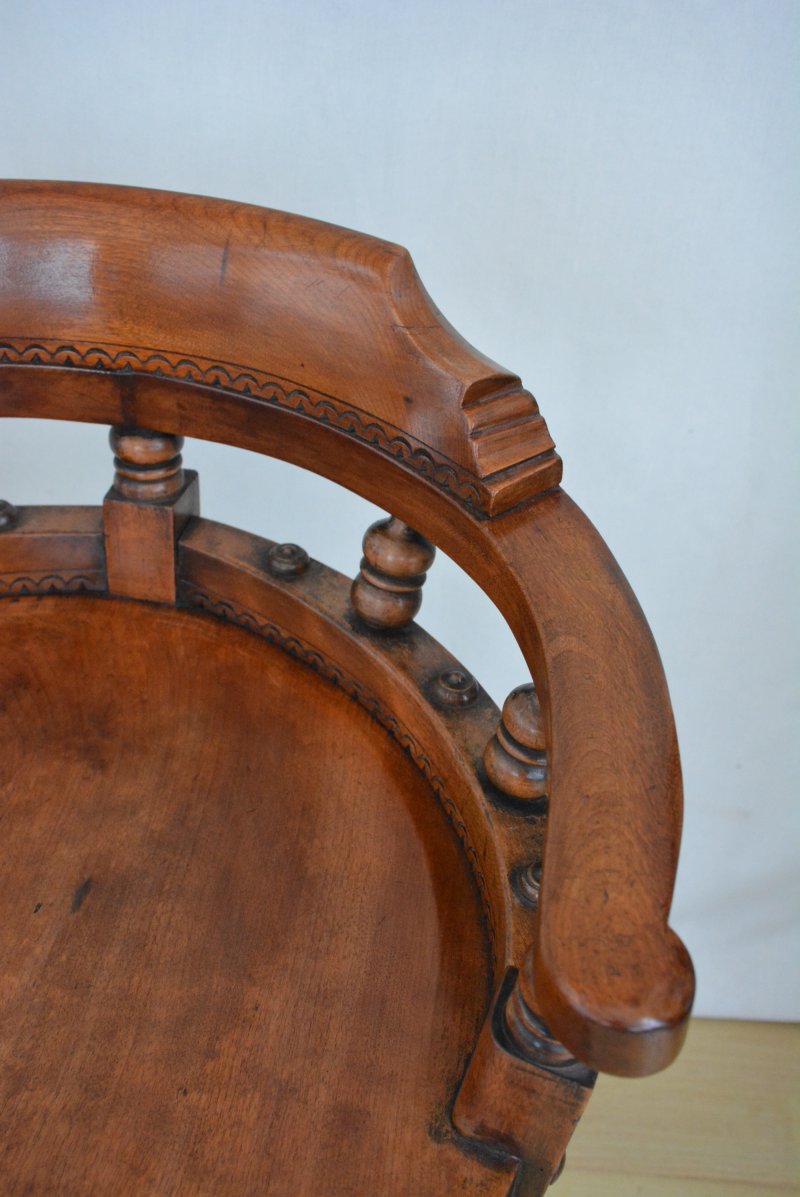 Aesthetic Movement Walnut Swivelling Office Chair - Image 14