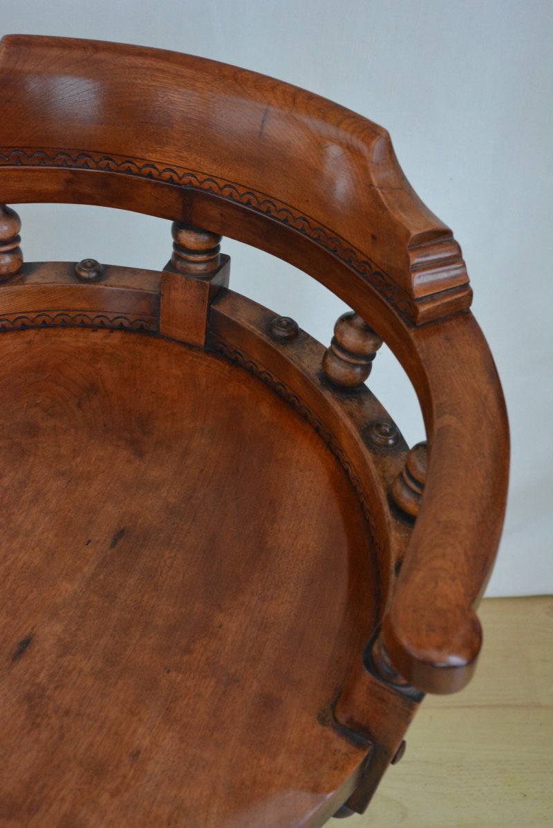 Aesthetic Movement Walnut Swivelling Office Chair - Image 16