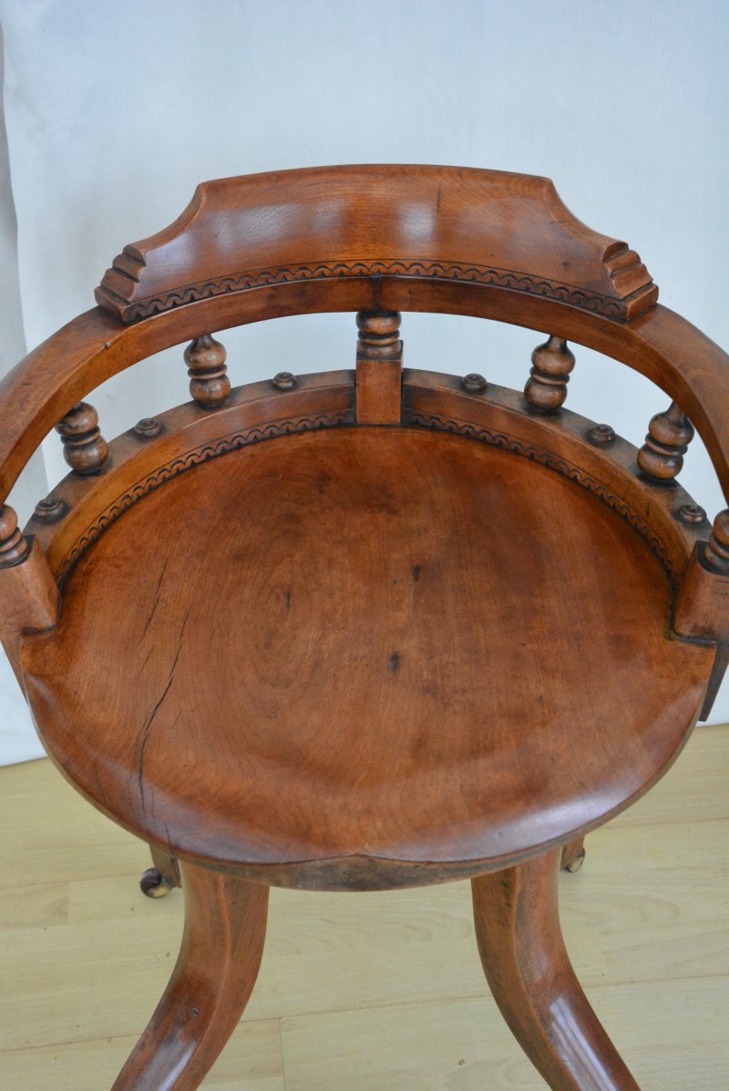 Aesthetic Movement Walnut Swivelling Office Chair - Image 17