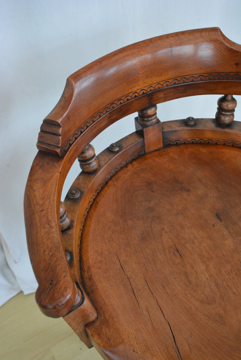 Aesthetic Movement Walnut Swivelling Office Chair - Image 18