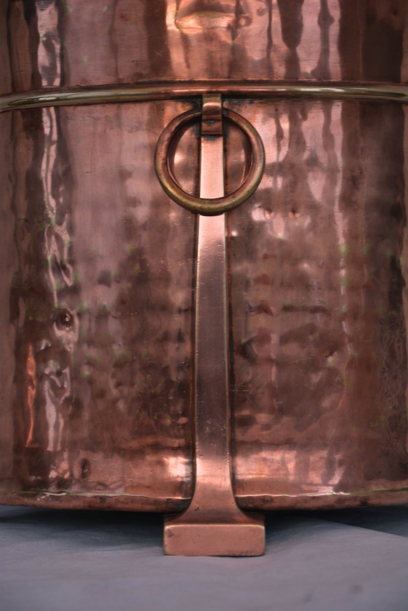 English Arts And Crafts Copper Coal Bin Log Bucket C1900s - Image 7