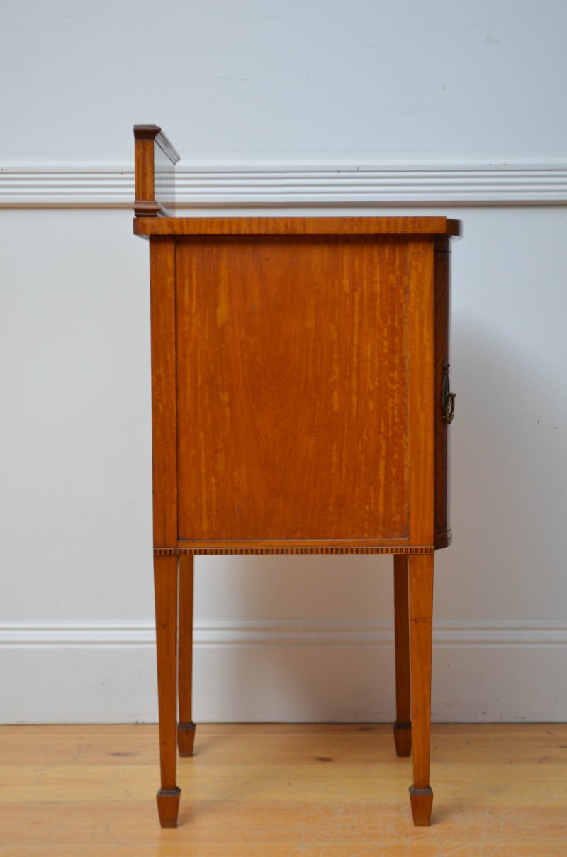 Satinwood Night Stand Edwardian Bedside Cabinet - Image 5