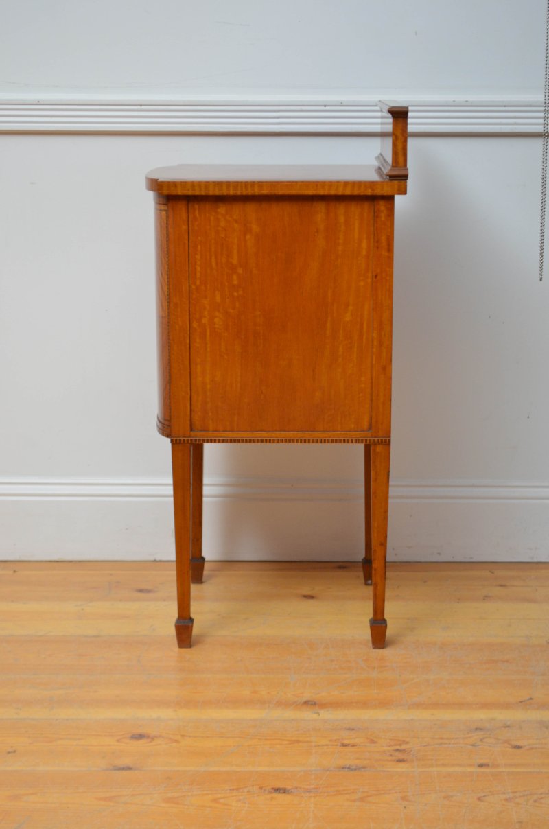 Satinwood Night Stand Edwardian Bedside Cabinet - Image 3
