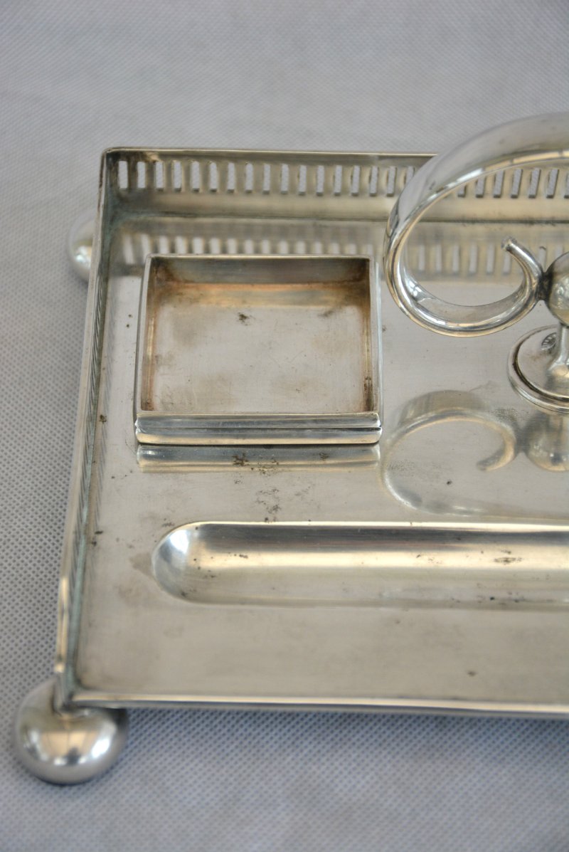 Walker And Hall Silver Plated Ink Stand Desk Stand - Image 8