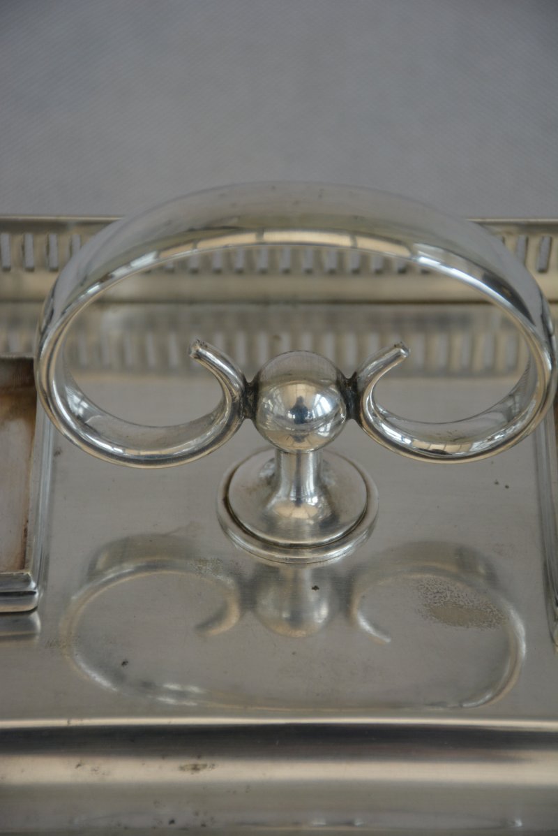 Walker And Hall Silver Plated Ink Stand Desk Stand - Image 13