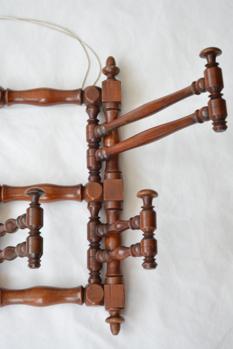 Antique Wall Mounted Coat Rack Wig Rack - Image 4