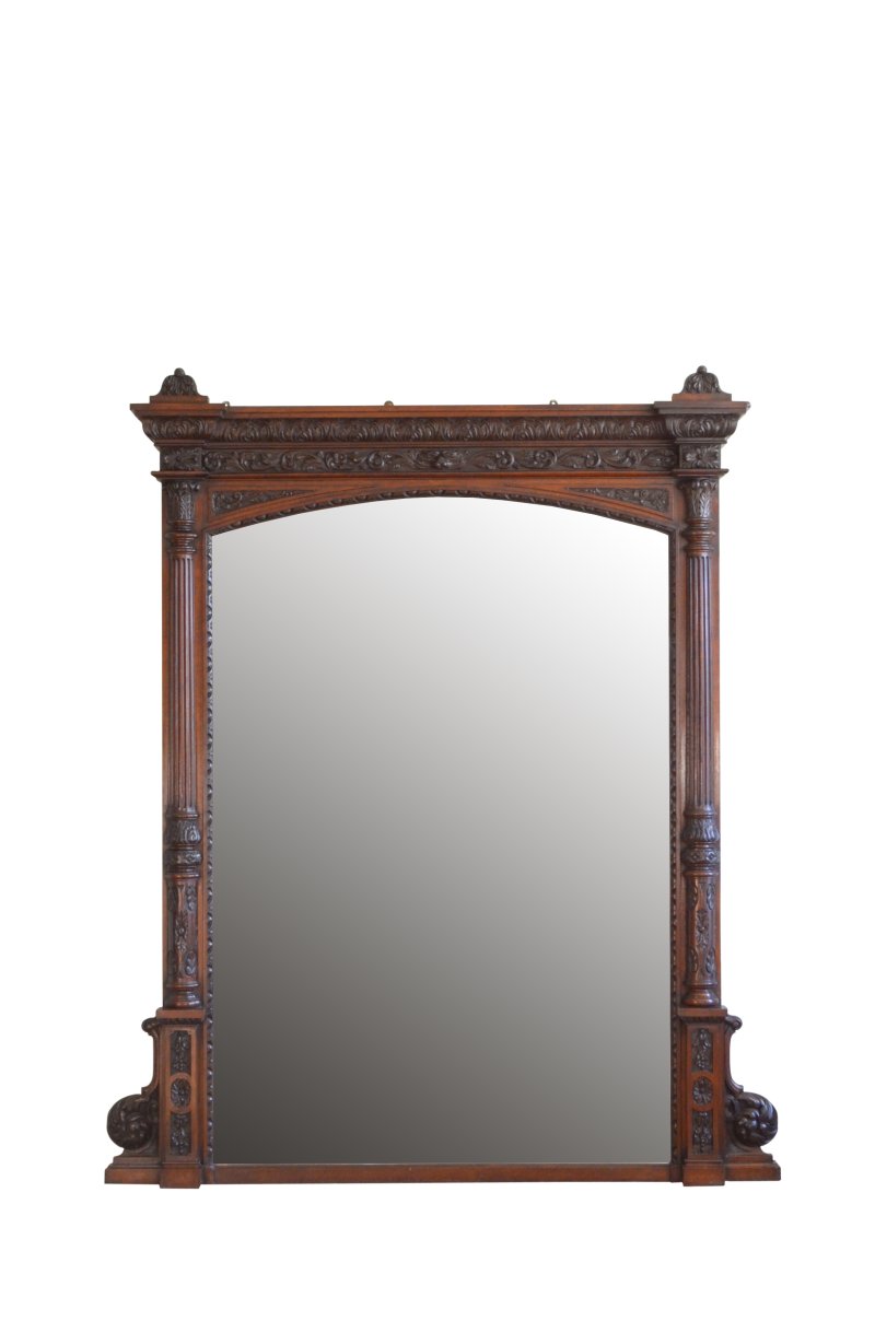 Monumental Victorian Overmantle Mirror / Floor Standing Mirror H200cm