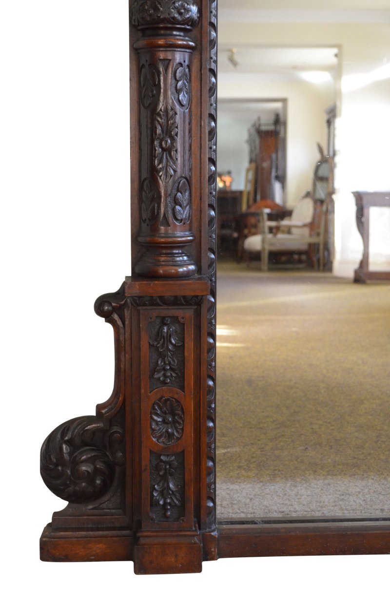 Monumental Victorian Overmantle Mirror / Floor Standing Mirror H200cm - Image 3