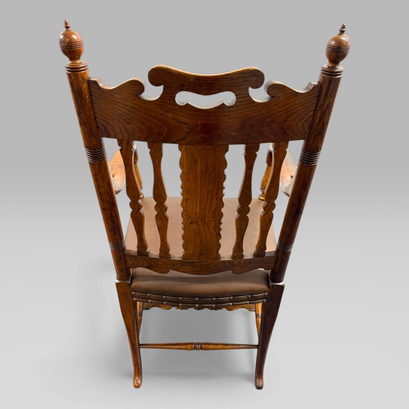 Gillows Victorian Carved Golden Oak Desk Chair attributed to Bruce James Talbert - Image 10