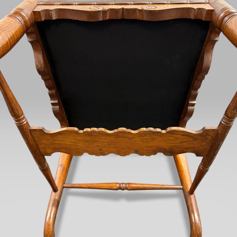 Gillows Victorian Carved Golden Oak Desk Chair attributed to Bruce James Talbert - Image 12