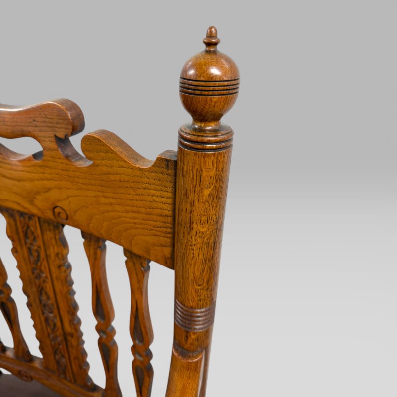 Gillows Victorian Carved Golden Oak Desk Chair attributed to Bruce James Talbert - Image 13