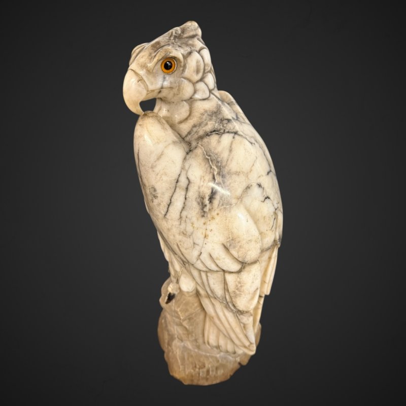 Antique Marble Eagle Statue in Veined Carrara Marble, 19th Century - Image 4