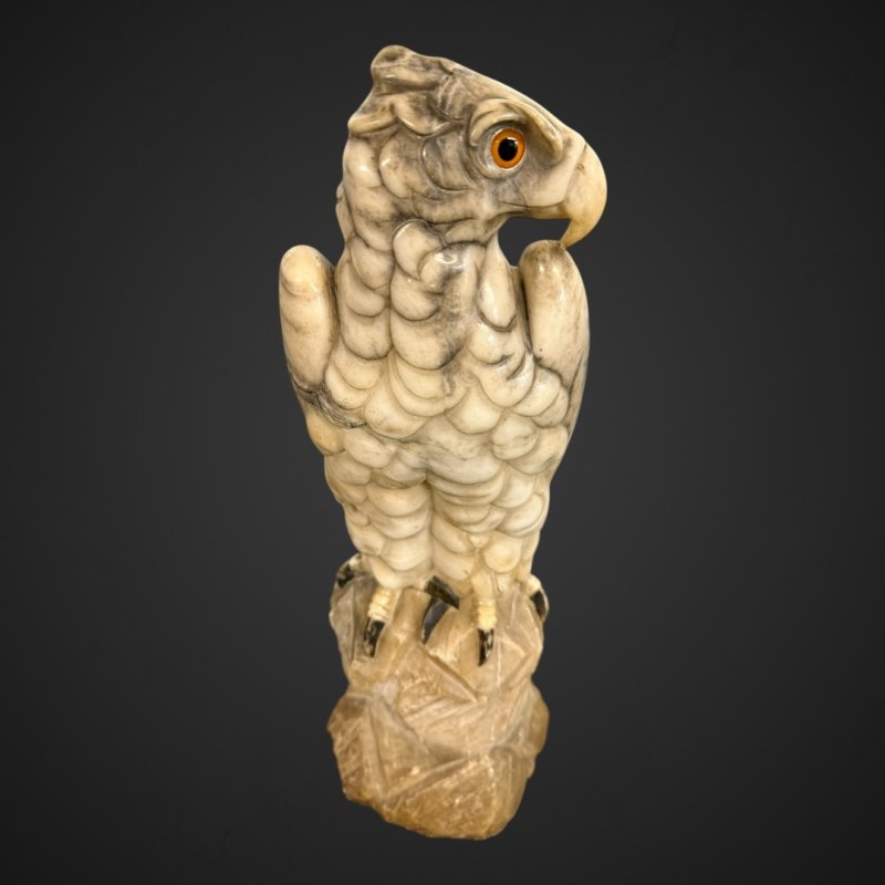 Antique Marble Eagle Statue in Veined Carrara Marble, 19th Century - Image 7