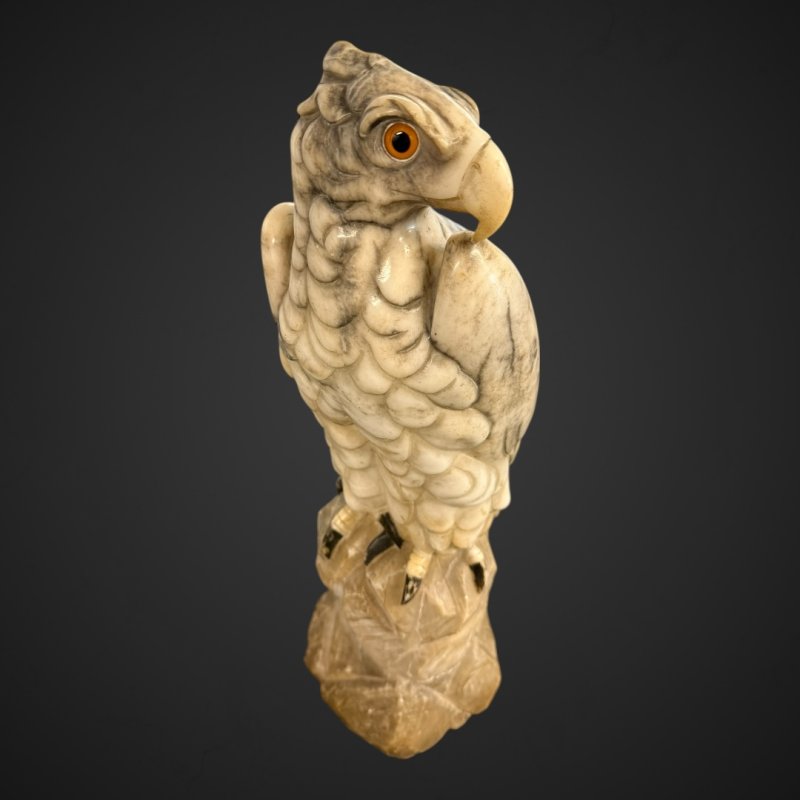 Antique Marble Eagle Statue in Veined Carrara Marble, 19th Century - Image 8