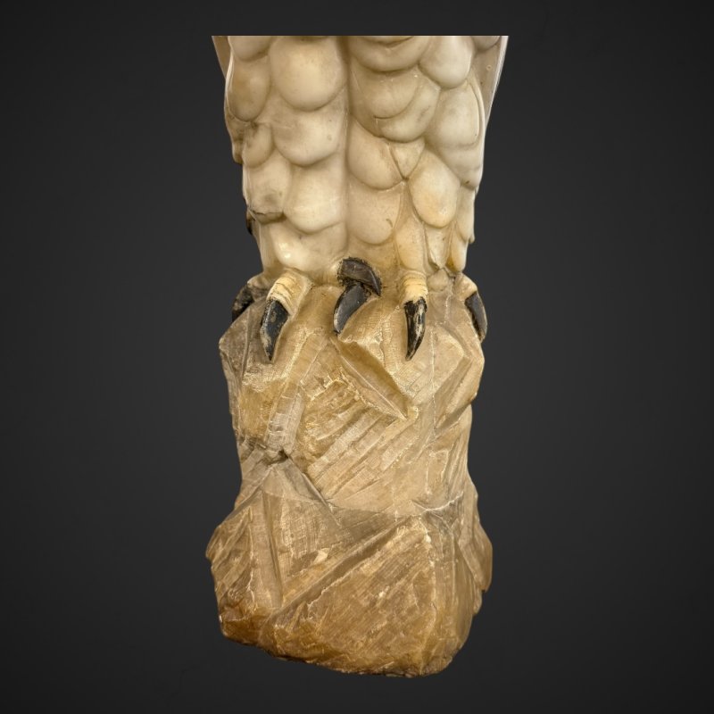 Antique Marble Eagle Statue in Veined Carrara Marble, 19th Century - Image 9