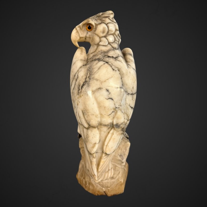 Antique Marble Eagle Statue in Veined Carrara Marble, 19th Century - Image 10