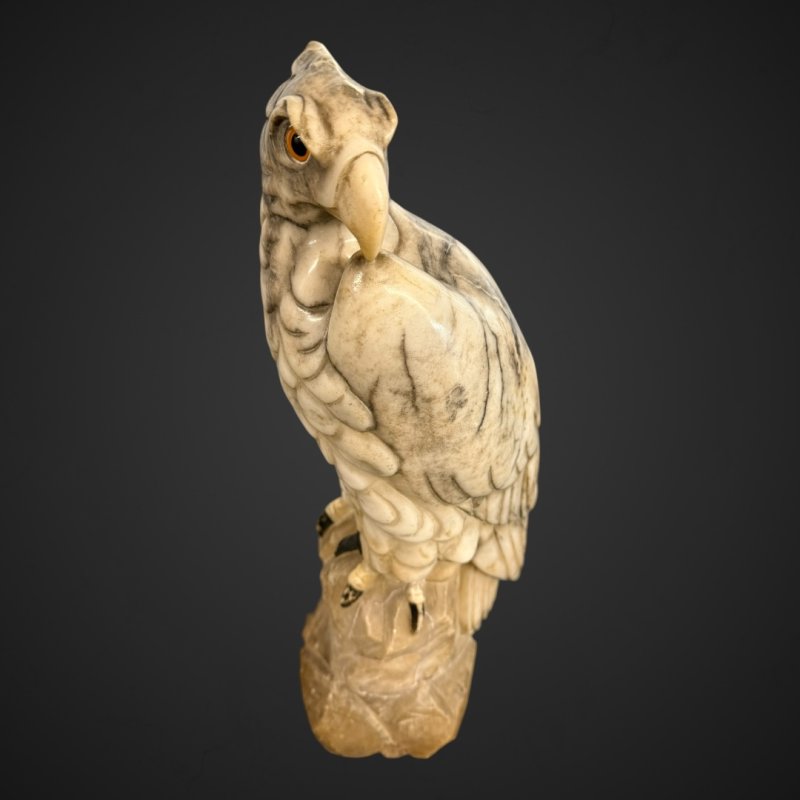 Antique Marble Eagle Statue in Veined Carrara Marble, 19th Century - Image 11