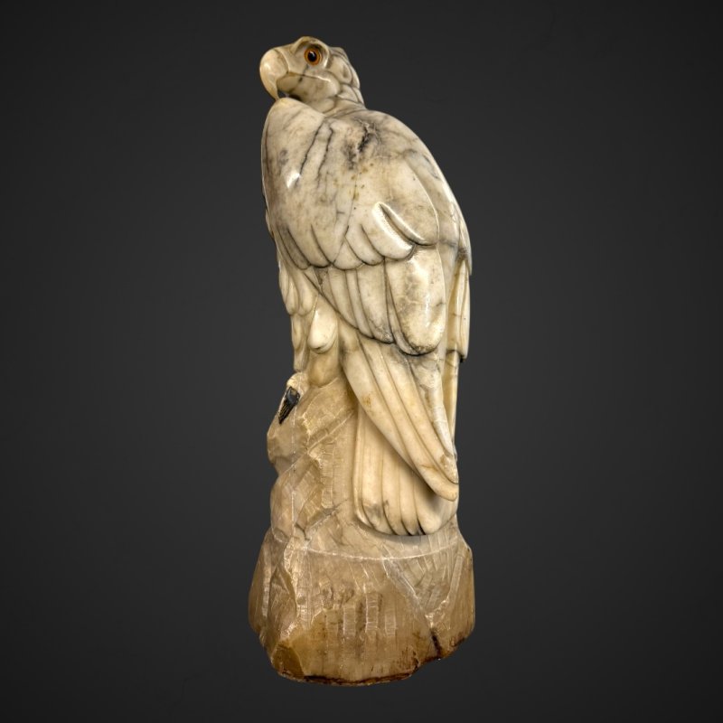 Antique Marble Eagle Statue in Veined Carrara Marble, 19th Century - Image 13