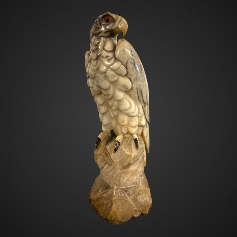 Antique Marble Eagle Statue in Veined Carrara Marble, 19th Century - Image 14