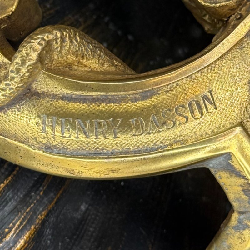 Gilt Bronze Art Nouveau Urn Centrepiece Vase After Henry Dasson - Image 6