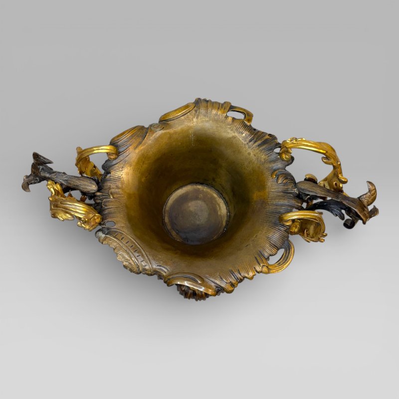 Gilt Bronze Art Nouveau Urn Centrepiece Vase After Henry Dasson - Image 8