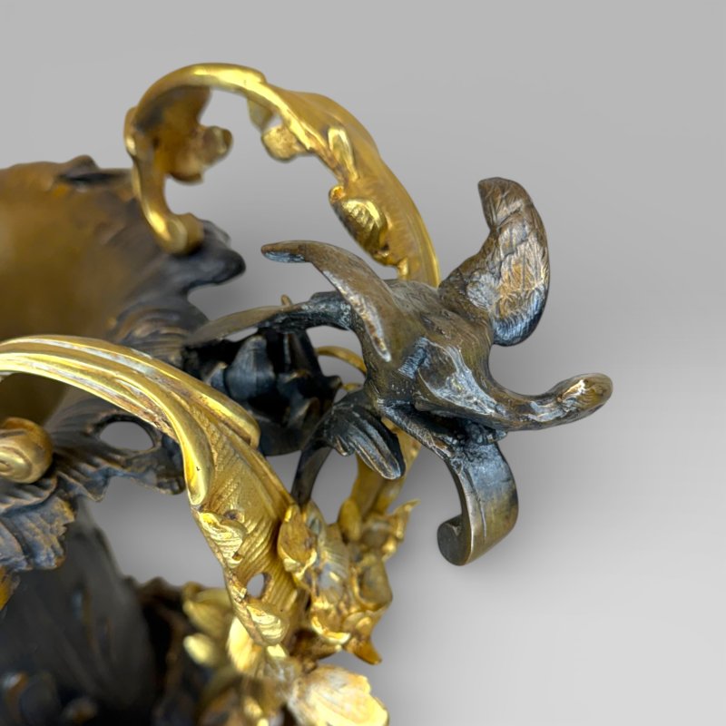 Gilt Bronze Art Nouveau Urn Centrepiece Vase After Henry Dasson - Image 10