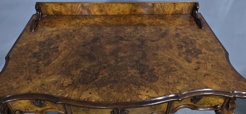 Superb Burr Walnut Dressing Side Table - Image 10