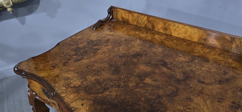 Superb Burr Walnut Dressing Side Table - Image 6