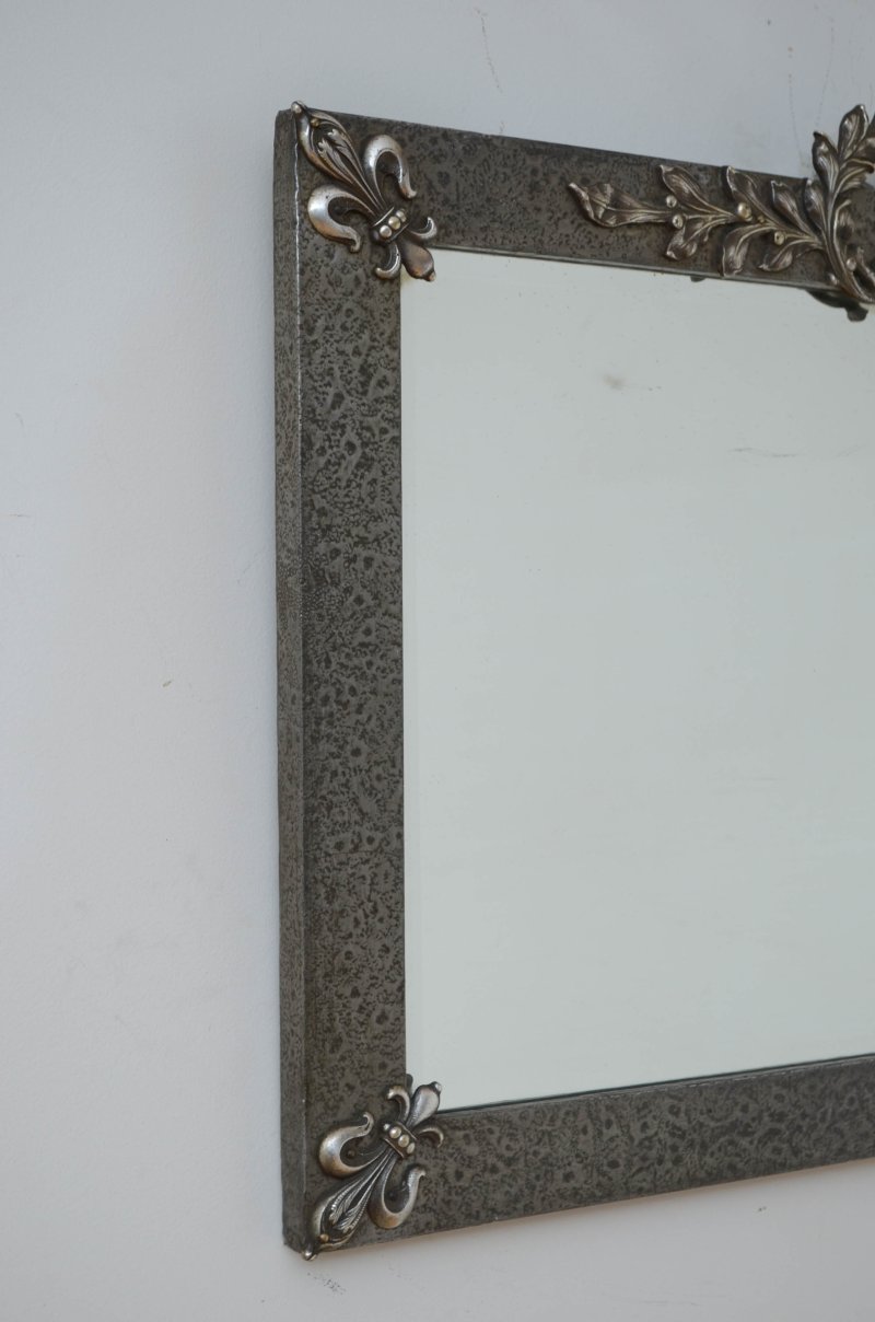 Arts And Crafts Hammered Metal Wall Mirror - Image 4